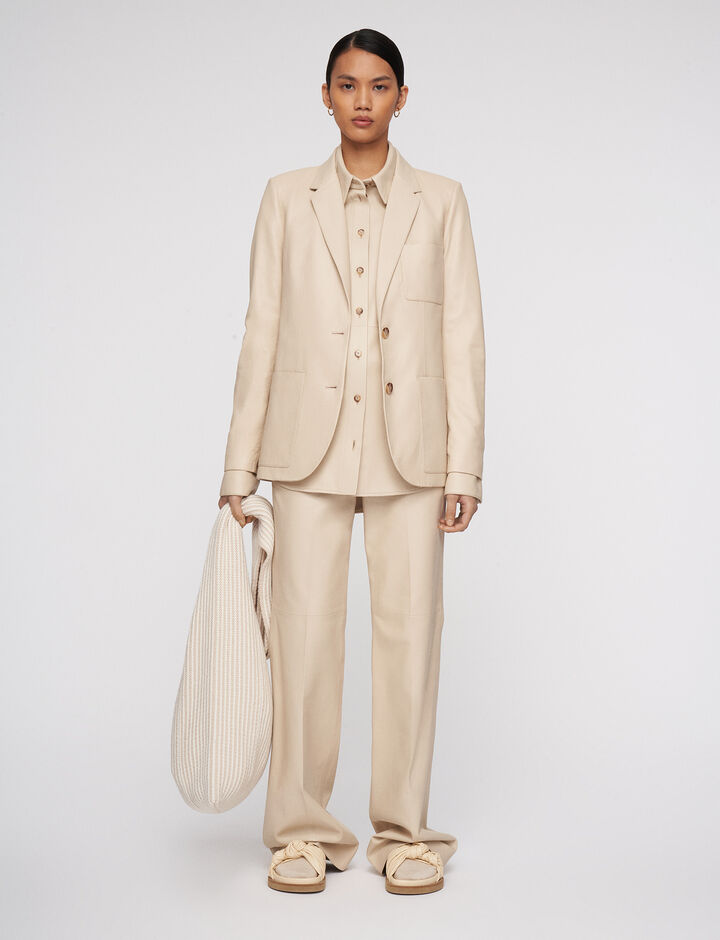 Joseph, Nappa Leather Jacques Jacket, in Chai